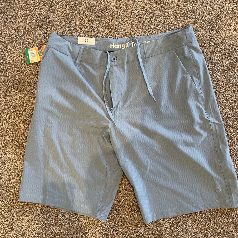 Hang Ten Men's Light Blue Flat Front Shorts